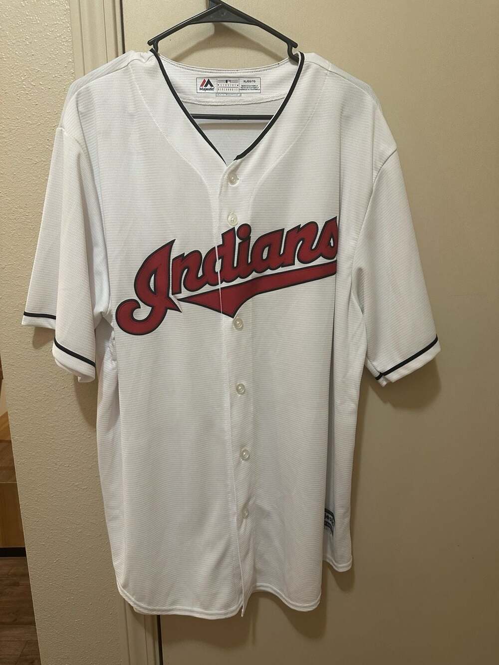 Majestic Cleveland Indians Baseball Jersey Size XL White